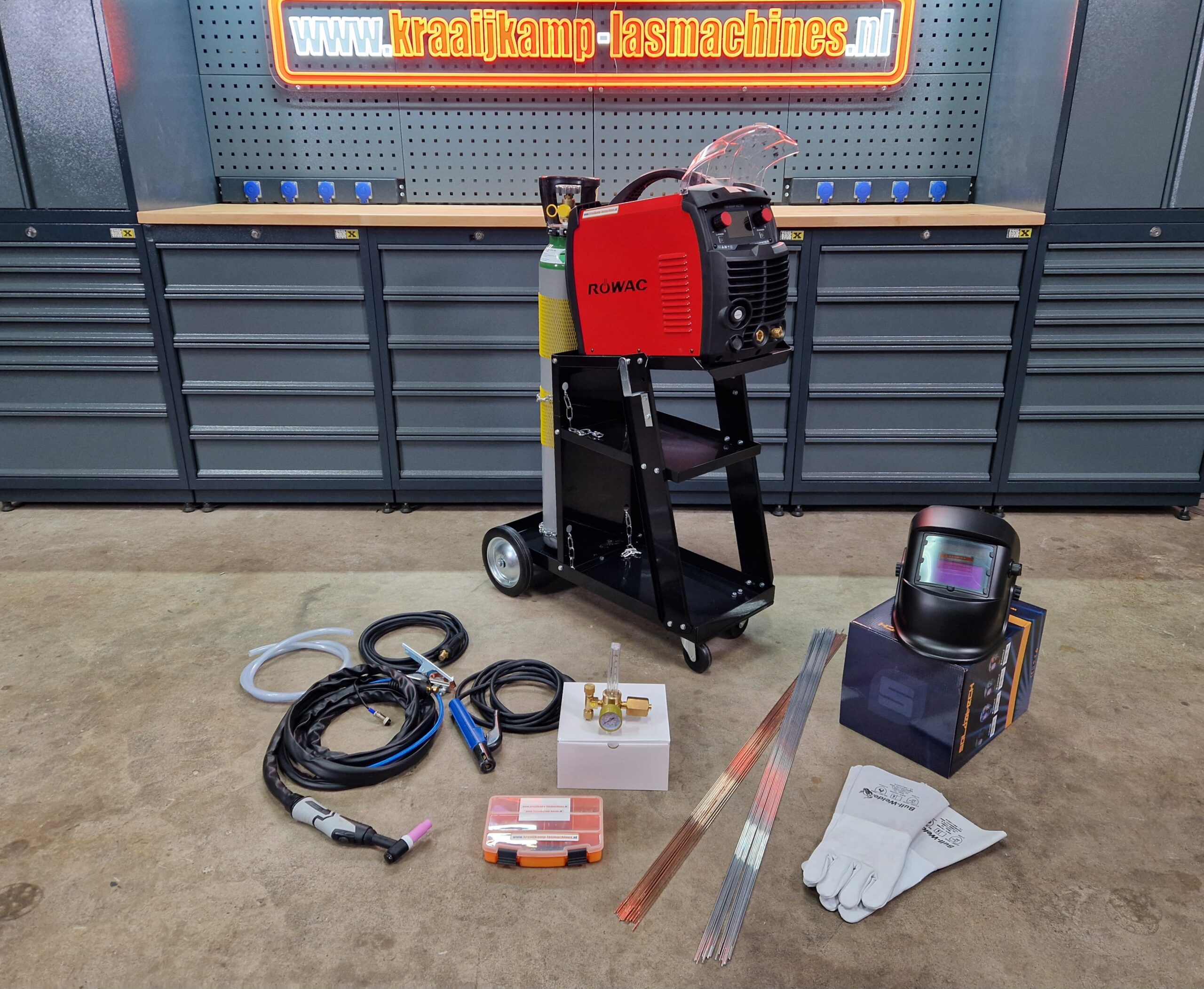 Aanbieding compleet pakket! Röwac TIG 200P AC/DC (laswagen klein)