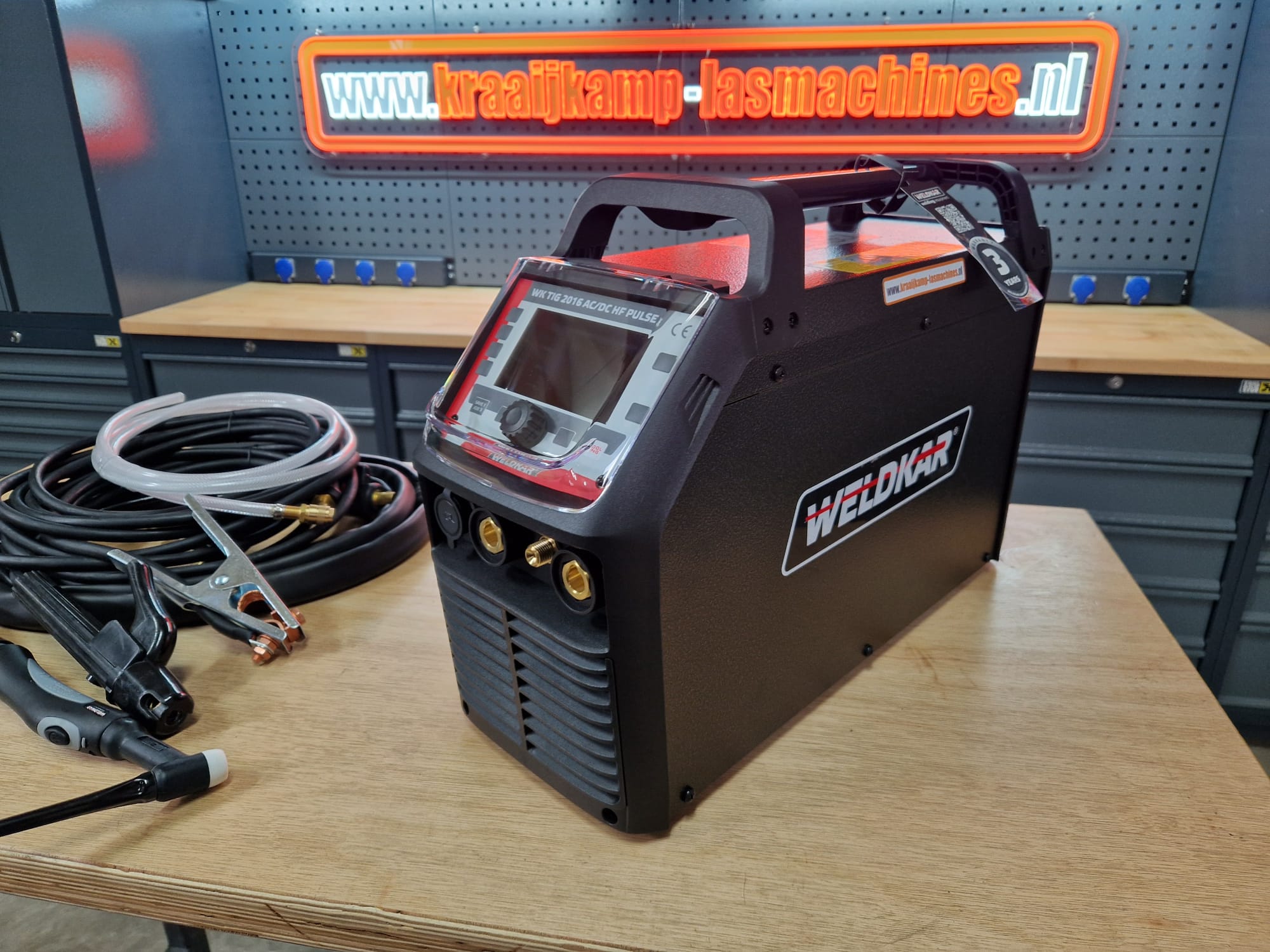 Weldkar TIG 2016 AC/DC 200a HF Pulse incl slangenpakket- 230 Volt