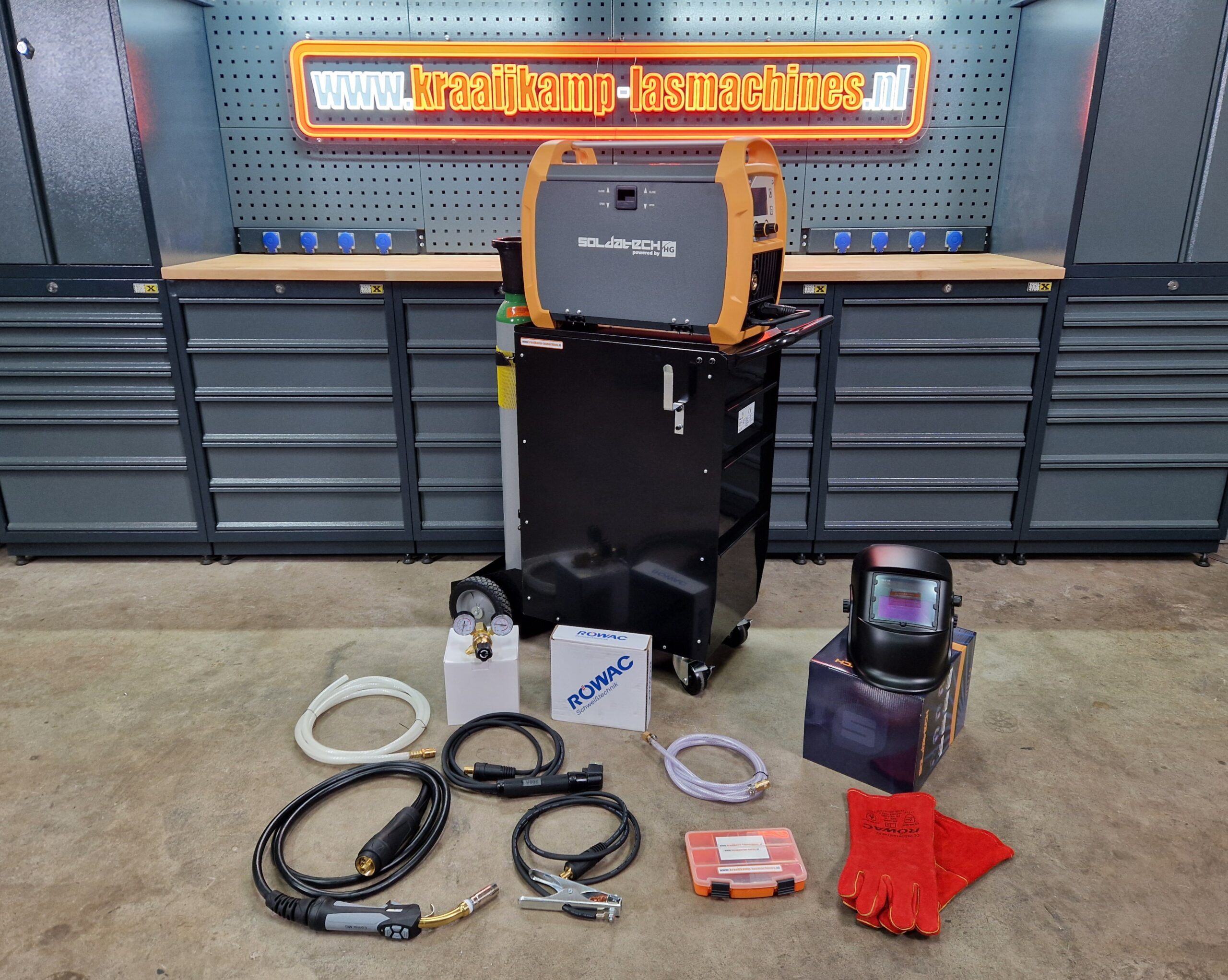 Aanbieding! COMPLEET PAKKET Soldatech ml200hg mig mag (laswagen groot ladenblok) 5 jaar garantie!!