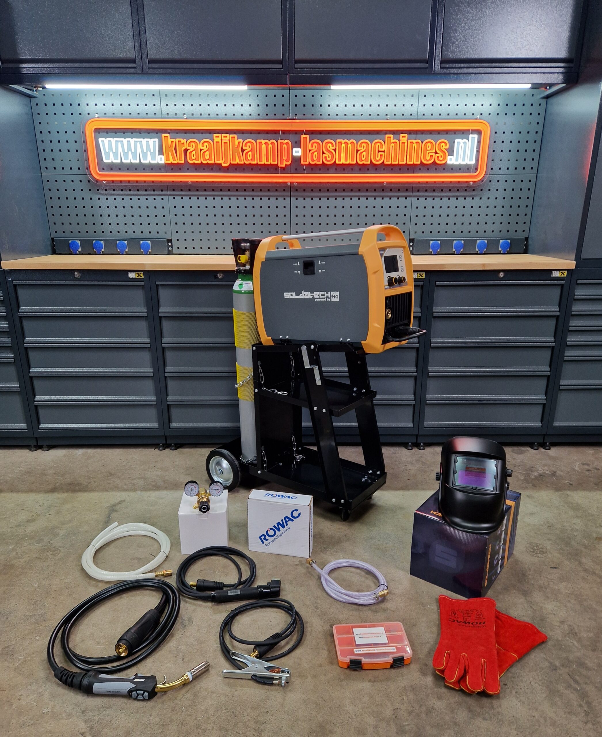 Aanbieding! COMPLEET PAKKET Soldatech ml200hg mig mag (laswagen klein) 5 jaar garantie!